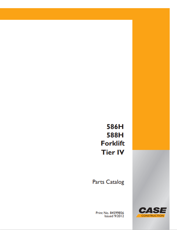 Case 586H, 588H Forklift Tire IV Parts Catalogue Manual 84599856 PDF