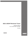 Case 8825 and 8825HP Windrower Tractor Operator Manual 6-4441 PDF