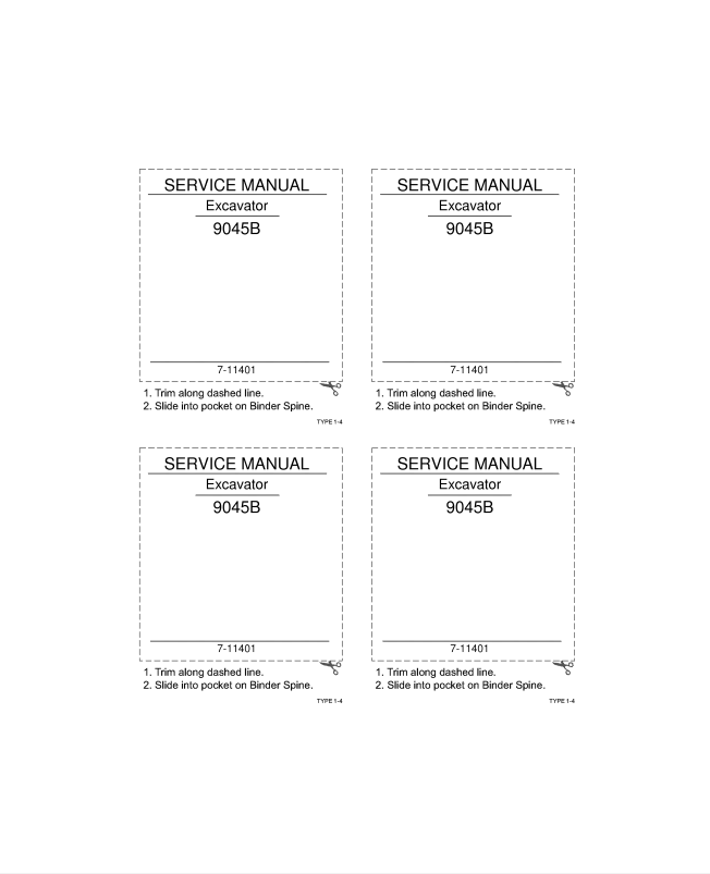 Case 9045B Hydraulic Excavator Service Repair Manual 7-11401 PDF