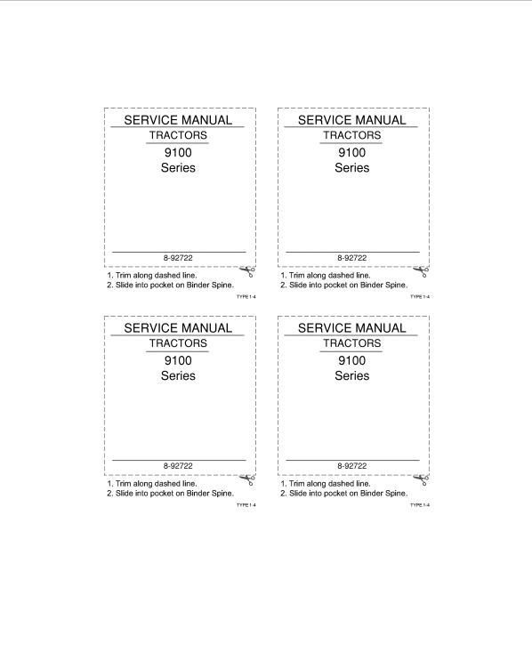 Case 9100 Series Tractor Service Manual 8-92722 PDF