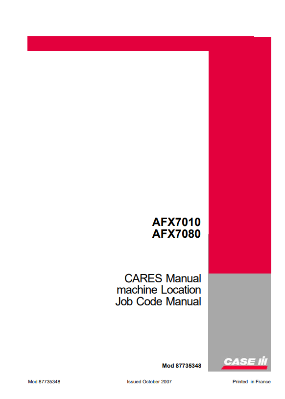 Case AFX7010, AFX7080 Service Manual 87735348 PDF