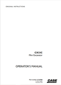 Case CX33C Mini Excavator Operator Manual 51539988 PDF
