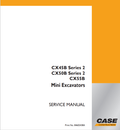 Case CX45B, CX50B, CX55B Mini Excavator Service Repair Manual 84520340A PDF