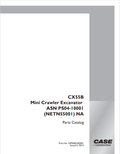 Case CX55B Mini Crawler Excavator Parts Catalogue Manual PDF
