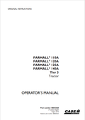 Case Farmall 110A, 120A, 130A, 140A, Tire 3 Tractor Operator Manual 48042568 PDF