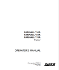 Case Farmall 50A, 60A, 70A Tractor Operator Manual 47752713 PDF