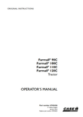 Case Farmall 90C, 100C, 110C, 120C Tractor Operator Manual 47945456 PDF