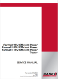 Case Farmall 95U, 105U, 115U Efficient Power Tractor Service Manual 84568025 PDF