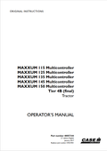 Case IH MAXXUM 115, 125, 135, 145, 150 Multi-controller Tractor Tier 4b Final Operator Manual 48057344 PDF