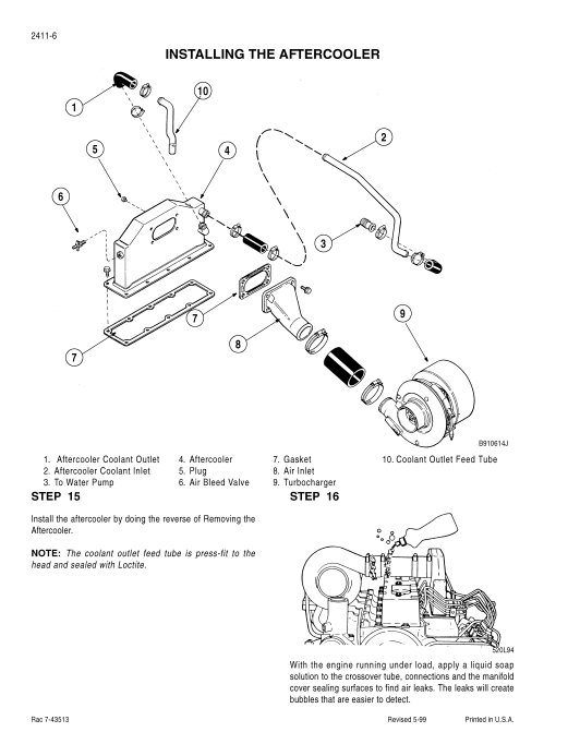 Case IH Tractor 4-390, 4T-390, 4TA-390, 4391TA Engine Service Manual 7-91612R0 PDF