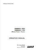 Case IH Tractor Farmall 105U,115U Operator Manual 47874338 PDF