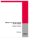 Case IH Tractor Maxxum 110, 120, 125, 130 And 140 Pro Operator Manual 87717176 PDF