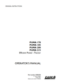 Case IH Tractor Puma 170, 185, 200, 215 Efficient Power Operator Manual 47894294 PDF