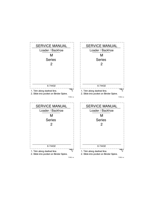Case Loader, Backhoe M Series2 Service Manual 6-74432 PDF