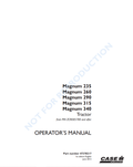 Case Magnum 235, 260, 290, 315, 340, Tractor Operator Manual 47378217 PDF