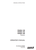 Case Puma 130, 145, 160 Tractor Operator Manual 84350849 PDF