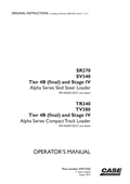 Case SR270, SR340 Tier 4B And Stage IV Alpha Series Skid Steer Loader, TR340, TV380 Tire 4B And Stage IV Alpha Series Compact Track Loader Operator Manual 47917335 PDF