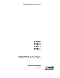 Case SV208, SV210, SV212, SV216 Operator Manual 84360853 PDF