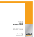 Case WX168, WX188 Wheeled Excavator Service Manual 48005370 PDF