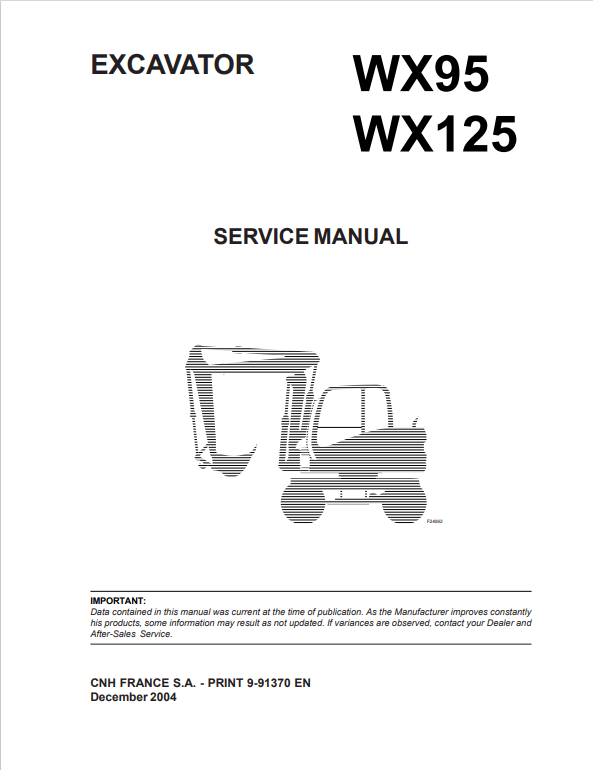Case WX95, WX125 Service Repair Manual PDF