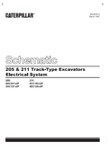 Caterpillar Cat 205 Track-type Excavator Electrical and Hydraulic Schematic Manual PDF | S/N 4DC