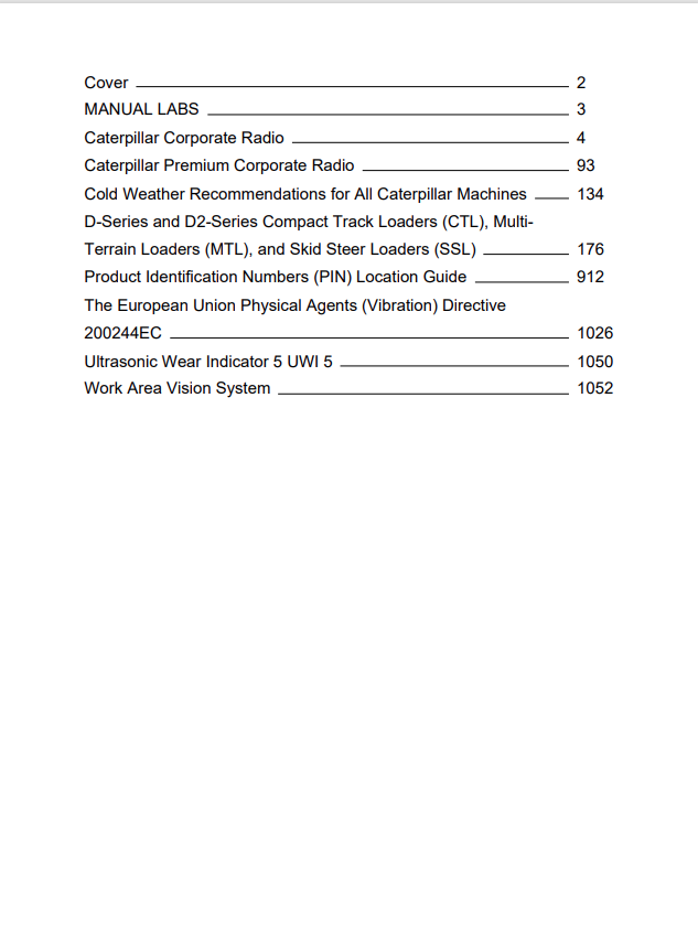 Caterpillar Cat 232D Skid Steer Loader Operation and Maintenance Manual PDF | S/N KXC