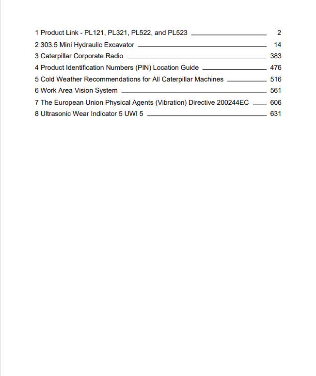 Caterpillar Cat 303.5 Mini HYD Excavator Operation and Maintenance Manual PDF | S/N AFW