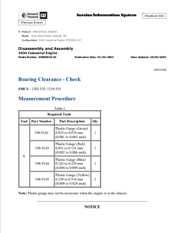 Caterpillar Cat 3034 Industrial Engine Service and Repair Manual PDF | S/N 7EF