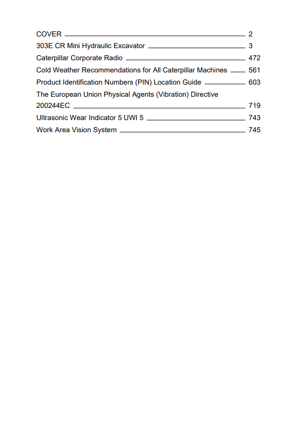 Caterpillar Cat 303E CR Mini Hydraulic Excavator Operation and Maintenance Manual PDF | S/N HHM