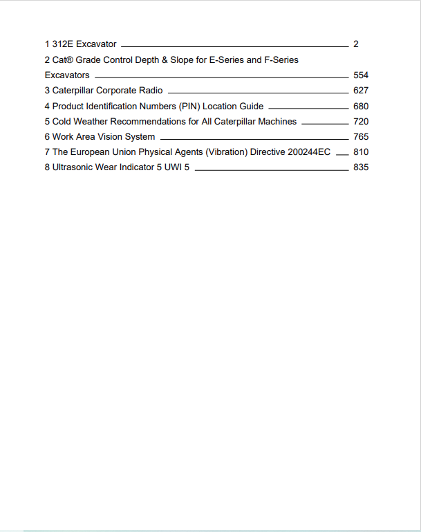 Caterpillar Cat 305E Mini Hydraulic Excavator Operation and Maintenance Manual PDF | S/N MJD