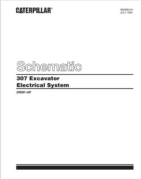 Caterpillar Cat 307 Excavator Electrical and Hydraulic Schematic Manual PDF | S/N 2WM