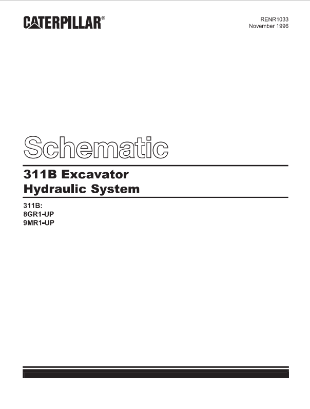 Caterpillar Cat 311B Excavator Electrical And Hydraulic Schematic Manual PDF | S/N 8GR