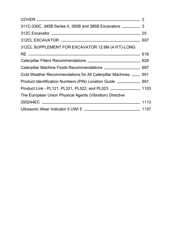 Caterpillar Cat 312C L Excavator Operation and Maintenance Manual PDF | S/N CBA