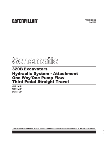 Caterpillar Cat 320B Excavator Electrical And Hydraulic Schematic Manual PDF | S/N 5BR
