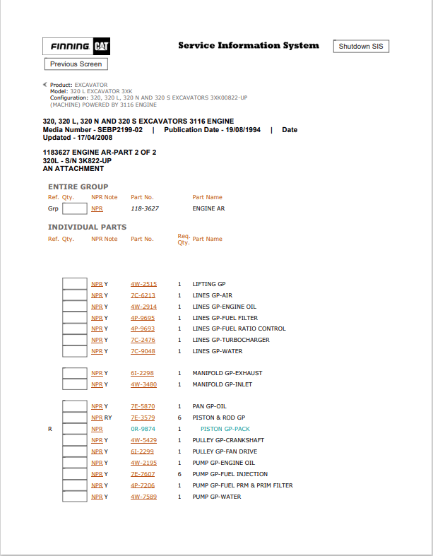 Caterpillar Cat 320 L Excavator Service and Repair Manual PDF | S/N 3XK