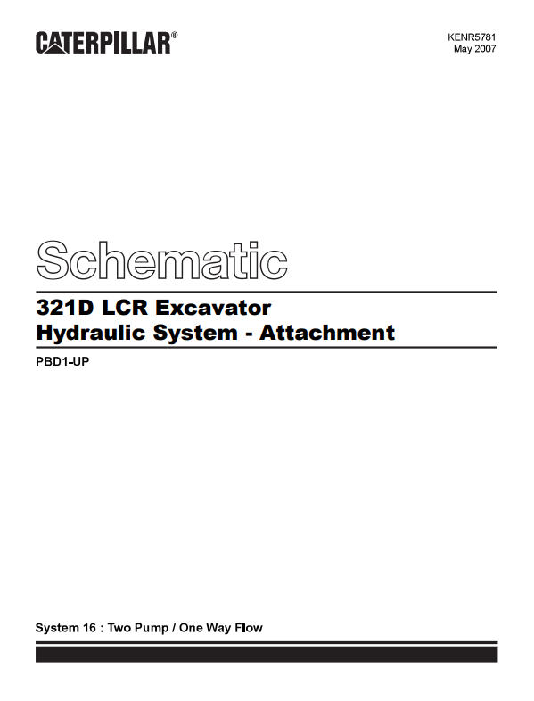 Caterpillar Cat 321D LCR Excavator Electrical and Hydraulic Schematic Manual PDF | S/N PBD