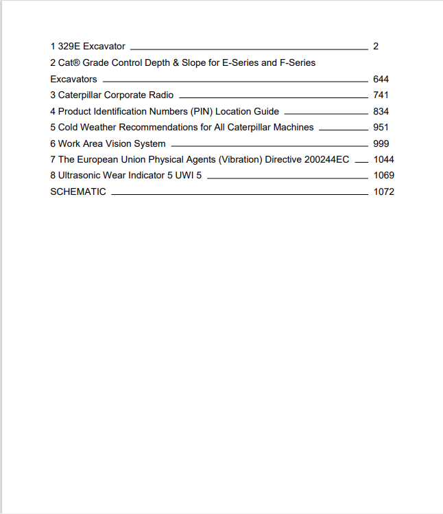 Caterpillar Cat 329E L Excavator Operation and Maintenance Manual PDF | S/N TST