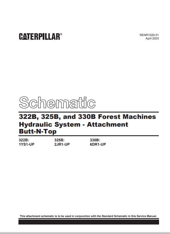 Caterpillar Cat 330B L Excavators Schematic Manual PDF | S/N 6DR