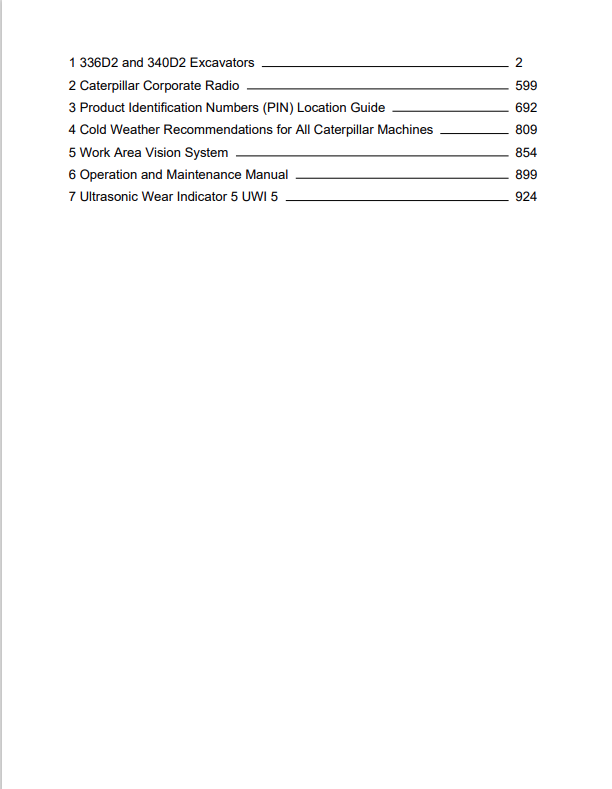 Caterpillar Cat 336D2 Excavator Operation and Maintenance Manual PDF | S/N TLY
