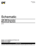 Caterpillar Cat 340 SB Excavator Electrical System Schematic Manual PDF | S/N TMK