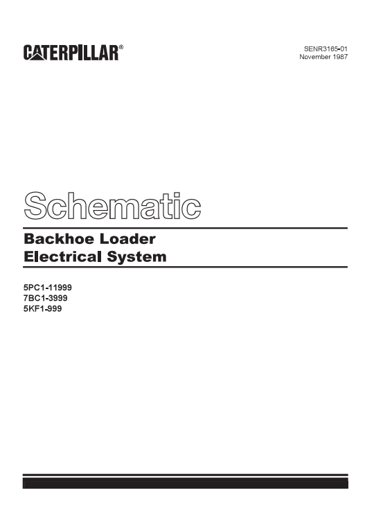 Caterpillar Cat 416 Backhoe Loader Electrical and Hydraulic Schematic Manual PDF | S/N 5PC