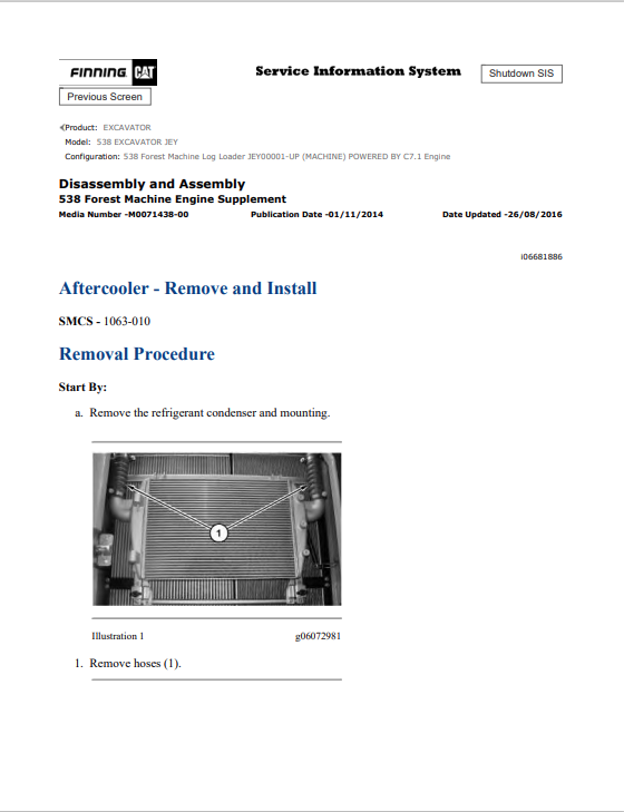 Caterpillar Cat 538 Excavator Service and Repair Manual PDF | S/N JEY