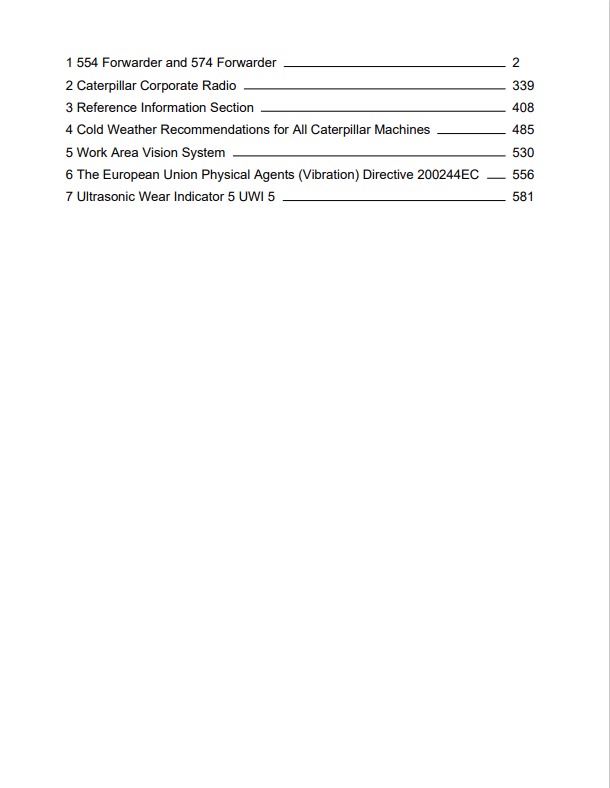 Caterpillar Cat 554 Forwarder Operation and Maintenance Manual PDF | S/N 1AM