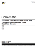 Caterpillar Cat 735B, 740B And 740B Ejector Articulated Truck Hydraulic System Schematic Manual PDF | S/N T4R