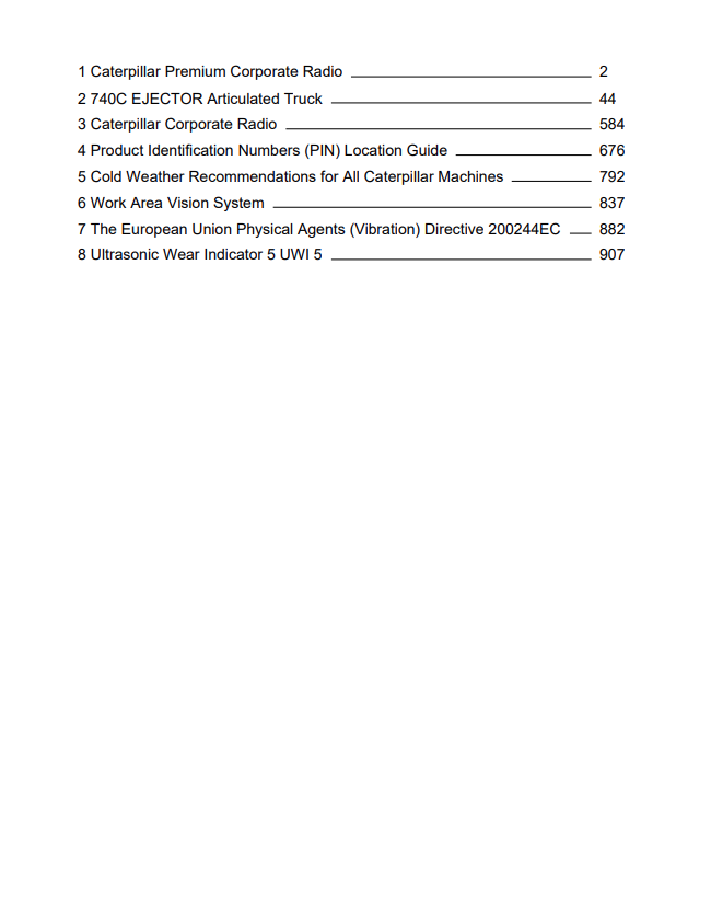 Caterpillar Cat 740C Articulated Truck Operation and Maintenance Manual PDF | S/N TFN