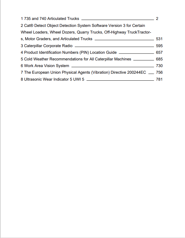 Caterpillar Cat 740 Articulated Truck Operation and Maintenance Manual PDF | S/N B1P