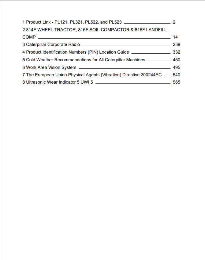 Caterpillar Cat 815F Soil Compactor Operation and Maintenance Manual PDF | S/N 1GN
