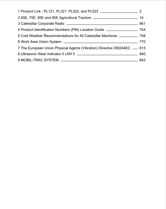 Caterpillar Cat 85E Challenger Operation and Maintenance Manual PDF | S/N 1NM