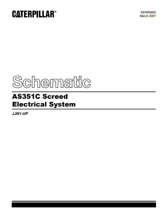 Caterpillar Cat AS3251C Asphalt Screed Electrical and Hydraulic Schematic Manual PDF | S/N JJN