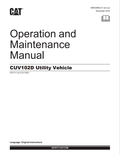 Caterpillar Cat CUV102D Utility Vehicle Operation and Maintenance Manual PDF | S/N PD2